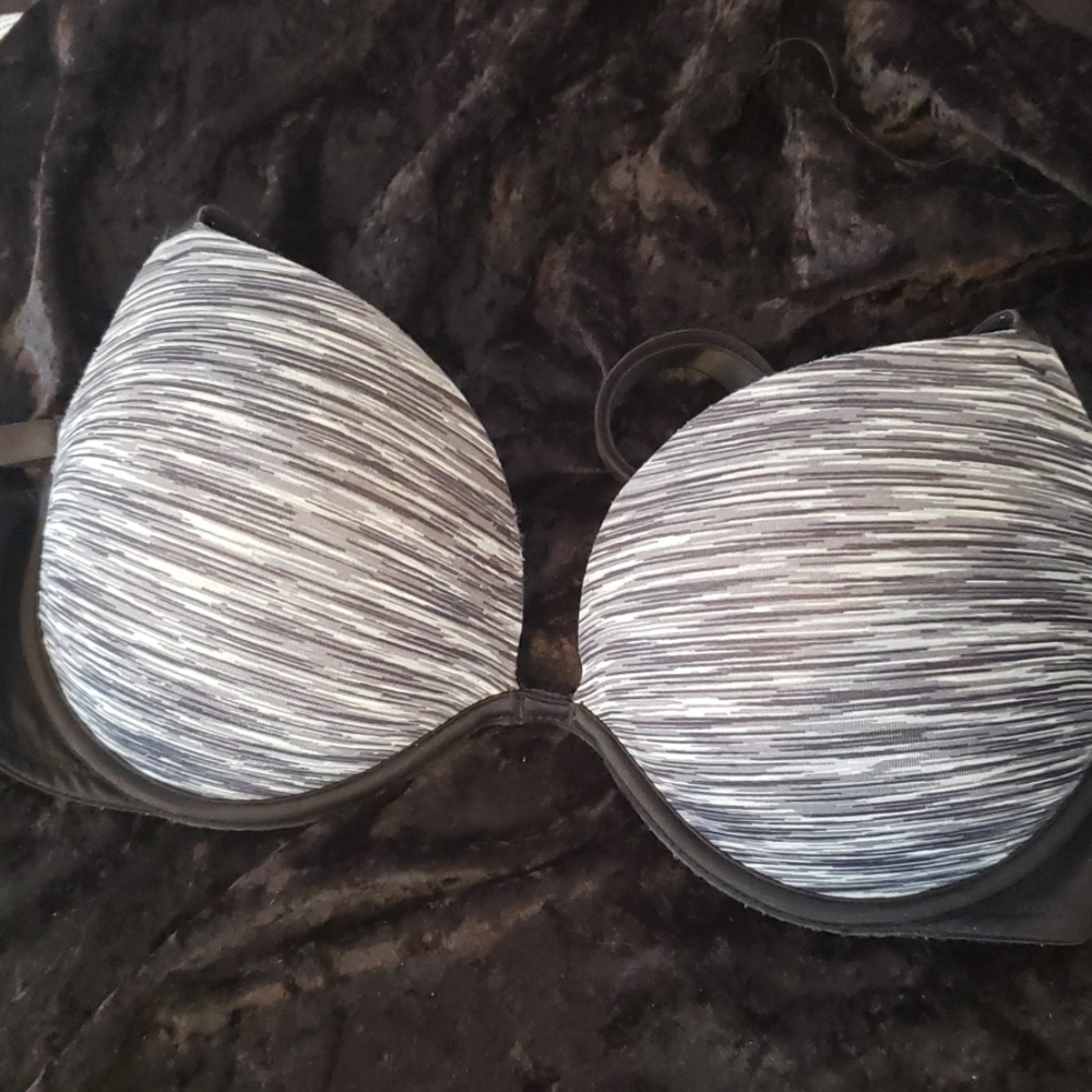 Victoria Secret Pink Padded Push up Black Gray 34C